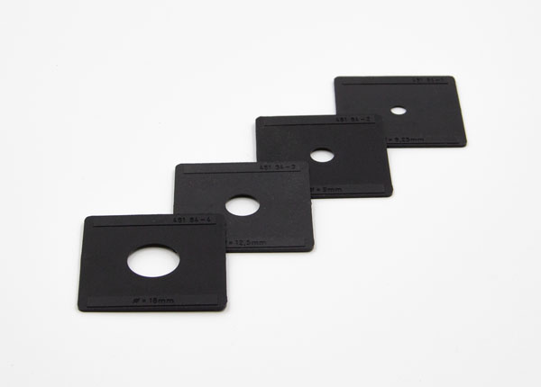 Set of 4 aperture diaphragms