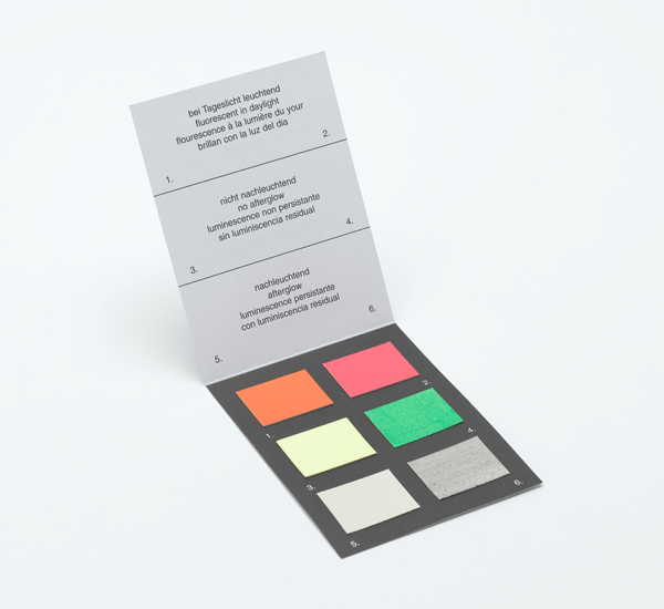 Card with emission colours