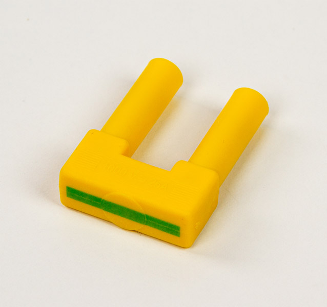 Safety bridging plugs, yellow/green, set of 10