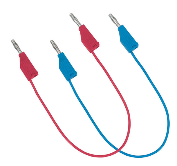Connecting leads 19 A, 100 cm, red/blue, pair