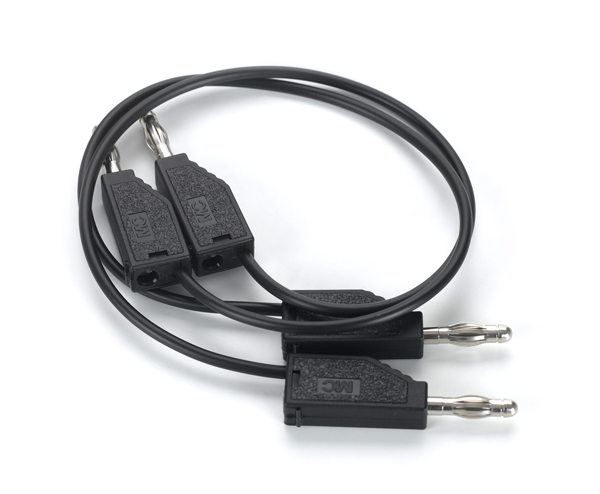 Connecting leads 19 A, 100 cm, black, pair