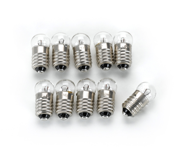 Bulbs, 6 V/1.1 W, E10, set of 10
