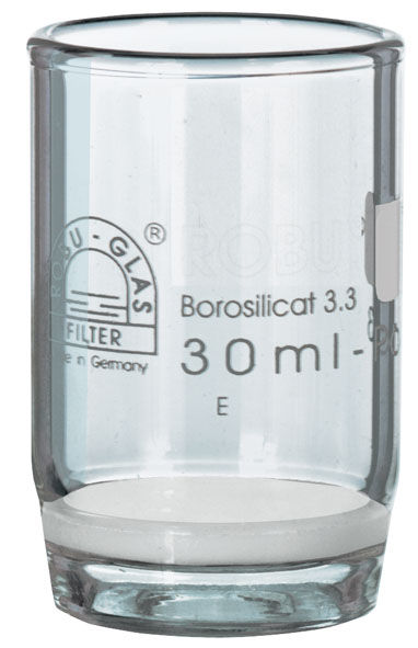 Filtering cruccibles, glass pore 16 -40µ