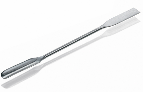 Powder spatula, steel, 185 mm