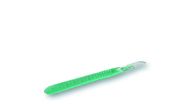 Scalpel one way, handel plastic