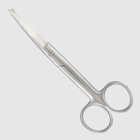 Preparation scissors, 130 mm, one tip rounded