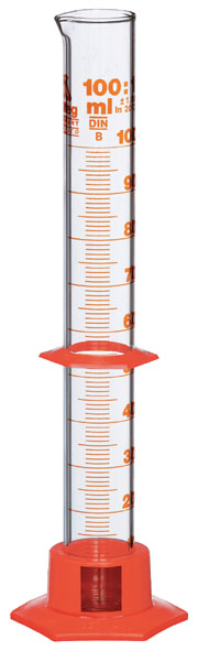 Measuring cylinder 100 ml, with plastic base