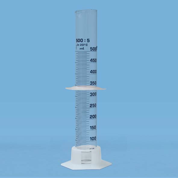 Measuring cylinder 500 ml, with plastic base