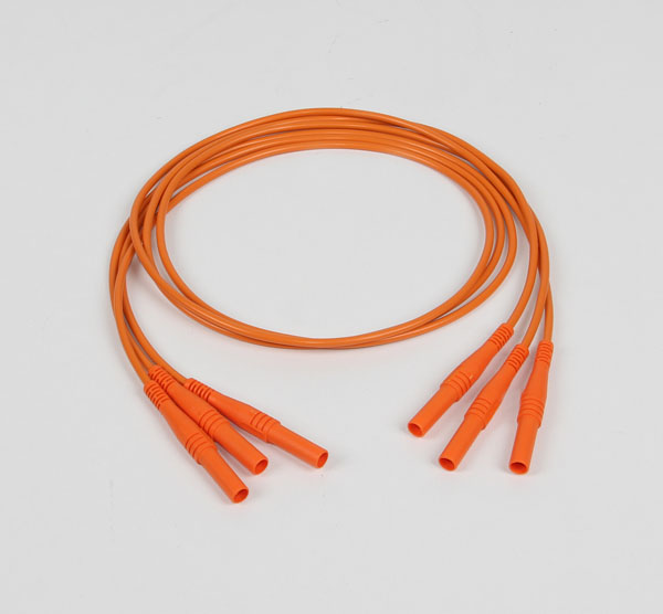 Satz of 3 safety cable 4 mm, orange, 1 m
