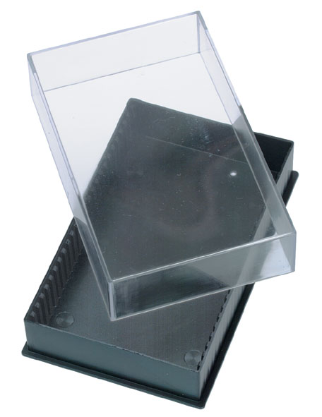 Plastic box for 25 microscopic slides