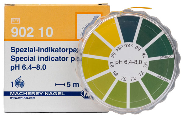 Spezial-Indikatorpapier, pH 6,4 - 8,0 in Plastikdrehrolle
