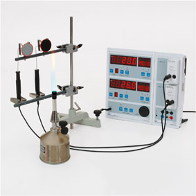 Absorption of heat radiation - Measurement with Sensor-CASSY and CASSY-Display