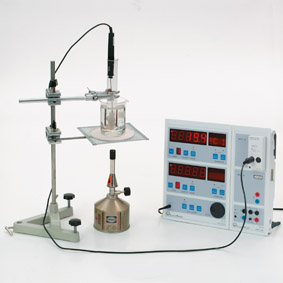 Determining the melting and the solidification temperature/candle wax - Measurement with Sensor-CASSY and CASSY-Display