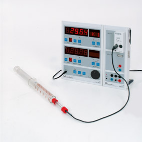 Conservation of energy during the compression of air - Measurement with Sensor-CASSY and CASSY-Display