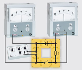 Rectifying effect of diodes - Assembly using connector blocks