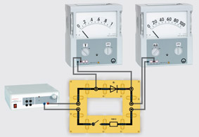 Characteristic of a silicon diode - Assembly using connector blocks