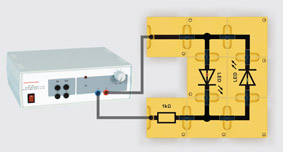 Polarity tester for light-emitting diodes - Assembly using connector blocks