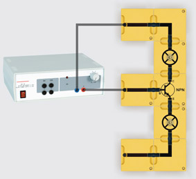 Transistors as a combination of diodes - Assembly using connector blocks