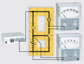 Transistors used as an electronic switches - Assembly using connector blocks