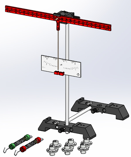 Two-sided lever with several forces acting upon it