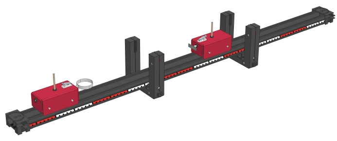 Elastic collisions between moving and stationary trolleys of equal mass - Digital