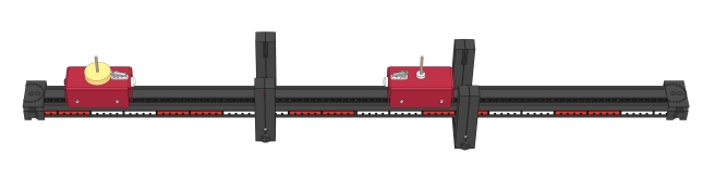 Inelastic collisions between moving and stationary trolleys (m1>m2) - Digital