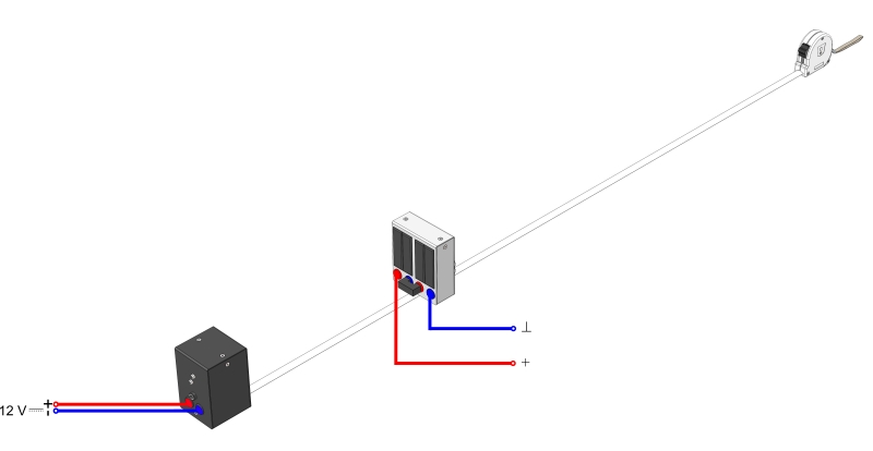 Examination of a solar module as a function of distance