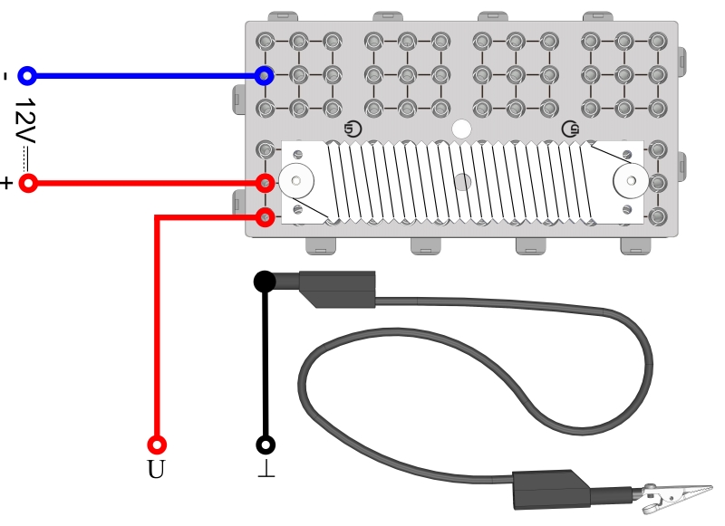 Voltage distribution in a current-carrying wire (potentiometer) - Digital