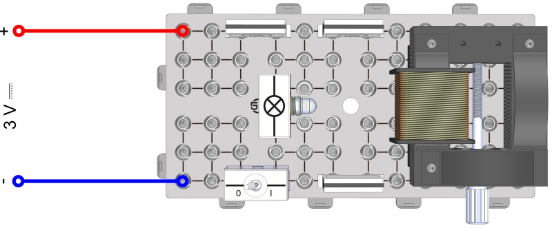 Self-induction of a coil (model of an induction coil)