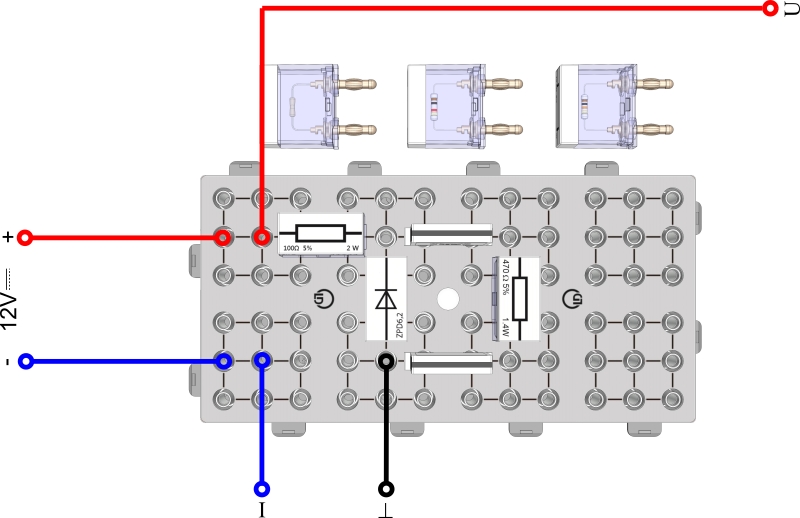 Voltage stabilisation by a Z diode - Digital