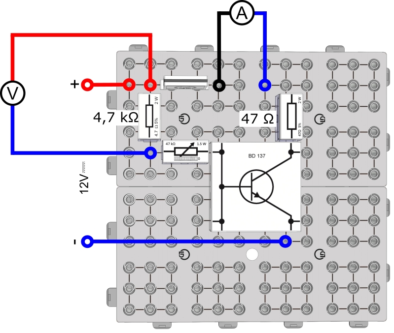 Current amplification of a transistor