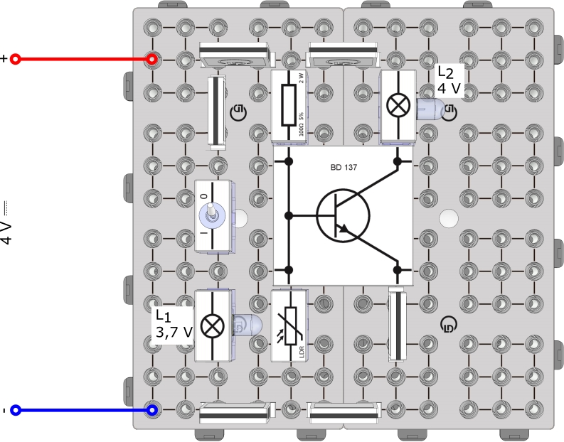 Light-controlled transistor I, light barrier