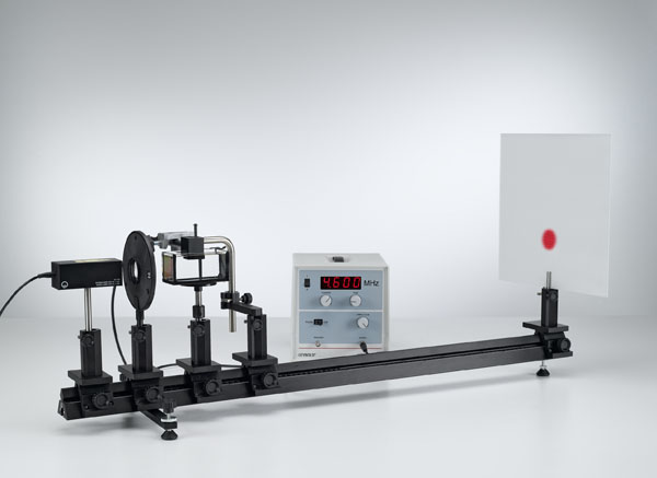 Determination of the velocity of sound in liquids - standing ultrasonic waves as optical grating