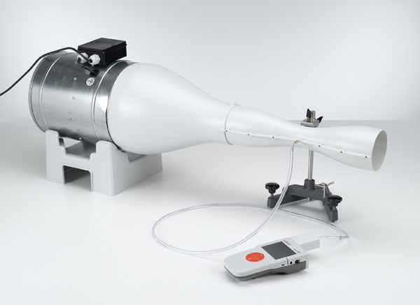 Static pressure and determination of the volume flow with a Venturi tube - Measuring the pressure with a pressure sensor and CASSY