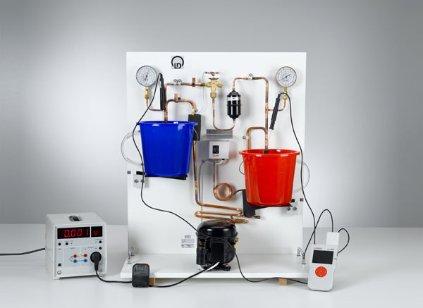 Determining the efficiency of the heat pump as a function of the temperature differential 