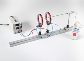 Measuring the magnetic field of a pair of coils in the Helmholtz configuration 