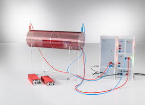 Measuring the induction voltage in a conductor loop for a variable magnetic field - with Power-CASSY as variable source of current