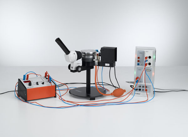 Determining the electric unit charge after Millikan and verifying the charge quantification - Measuring the rising and falling speed with CASSY