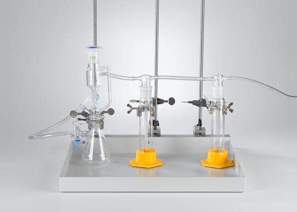 Production of gases with a dropping funnel