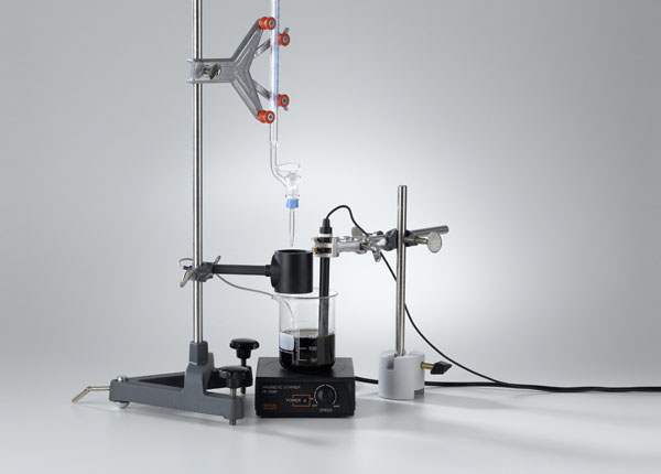 Determination of acid concentration by titration with drop counter