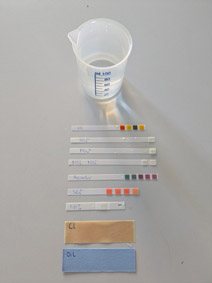 Determination of chemical water parameters using test sticks