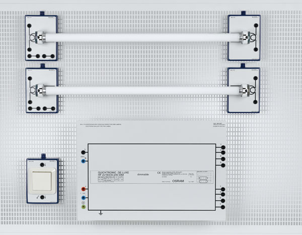 Installation circuits with fluorescent lamps (module system)
